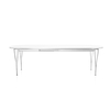 Fritz Hansen - B619 Super-elliptischer Tisch ausziehbar - weiß/laminiert/Gestell chrom/Kante aluminium/ausziehbar (max. 300cm)