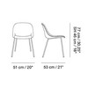 Muuto - Fiber Chair -Stoel gepolst met buis onderstel - Strichzeichnung