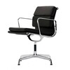 Vitra - EA 208 Soft Pad Eames Chair -Chaise de bureau - cuir noir nero/châssis aluminium poli/patins de protection y compris