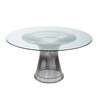 Knoll International - Platner - Table de salle à manger - verre/piètement nickel poli