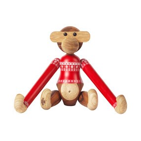 Kay Bojesen Denmark - Houtfiguur aap klein met kersttrui