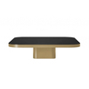 ClassiCon - Bow No. 2 Couchtisch - Messing/Kristallglas schwarz/LxBxH 100x100x25cm