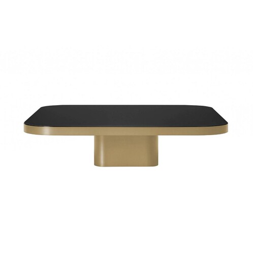ClassiCon - Bow No. 2 Couchtisch - Messing/Kristallglas schwarz/LxBxH 100x100x25cm