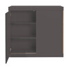 müller möbelwerkstätten - Flai Kommode - anthrazit/1.9cm CPL-Beschichtung/1 Ablagefach/Birkenkante/BxHxT 118x108x45cm/3 Fächer/mit 2 Türen
