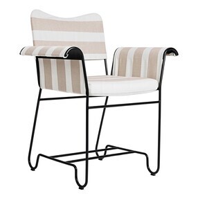 Gubi - Chaise avec accoudoirs de jardin structure noir Tropique