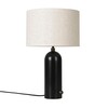 Gubi - Gravity - Lampe de table S - lin/noir/abat-jour lin/H 49cm, Ø 30cm/structure acier noir