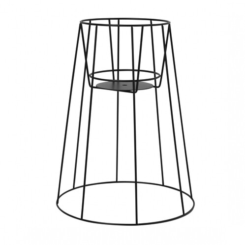 OK Design - Cibele - Bloempot M - zwart/gepoedercoat/h 45cm/Ø 22cm/onderaan Ø 35cm