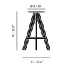 Tom Dixon - Slab Barstool - line drawing