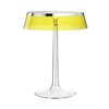 Flos - Bon Jour LED - Lampe de table chrome - jaune/transparent/abat-jour: plastique/H 41cm/ Ø 31,6cm/structure transparent/chrome brillant