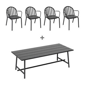 Fatboy - Exklusive Edition Fred's Set Gartentisch 220x100cm + 4 Gartenarmlehnstühle