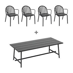 Fatboy - Exclusive Edition Fred's Set Garden Table 220x100cm + 4 Garden Armchairs