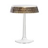 Flos - Bon Jour LED Tischleuchte weiß - transparent/rauchgrau/Schirm: Kunststoff/H 41cm/ Ø 31,6cm/Gestell transparent/weiß