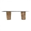 Gervasoni - Brick Dinner Table - top steel/frame natural/barked and hand-carved/Size 2/240x100cm