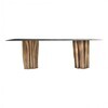 Gervasoni - Brick - Table de salle à manger - plateau acier/châssis naturel/bois mis à nu taillé à la main/Taille 2/240x100cm