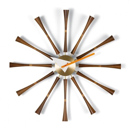 Vitra - Spindle Clock Nelson Wanduhr - walnussholz/aluminium/Ø57.5cm