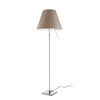 Luceplan - Costanza Terra Floor Lamp Telescope/Dimmer - shaded stone brown/brushed/frame aluminium/foot 18cmx18cm