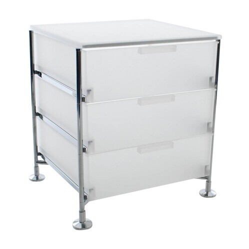 Kartell - Mobil 3 - Conteneur sur pieds - blanc glacé/opale/structure chrome