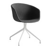 HAY - About a Chair 21 - Draaiarmstoel gepolsterd - as/stof Remix 183/onderstel wit poedercoating/met kunststof glijders