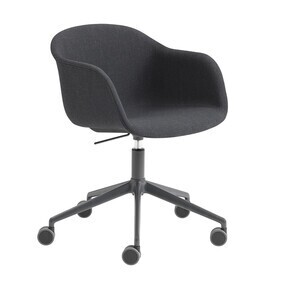 Muuto - Fiber Chair Drehstuhl mit Rollen und Gaslift