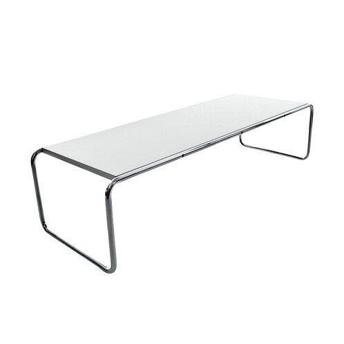 Knoll International - Laccio Couchtisch rechteckig - weiß/Laminat/136x48x34cm