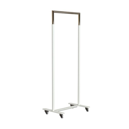 FROST - Bukto Garderobe mit Rollen 60cm - weiß-gold/BxHxT 63,8x156x45cm/mit 4 Rollen, 2 Stopper