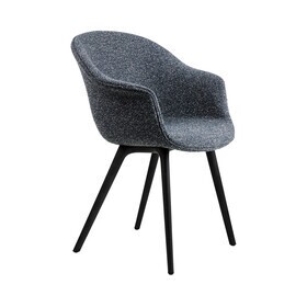 Gubi - Chaise coquille entièrement rembourré avec structure plastique Bat