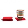 Hey-Sign - Hey-Sign - Lot de 4 Dessous-de-Bouteilles Carrés - rouge / 9x9cm/feutre/H 5mm
