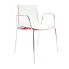 Arper - Catifa 46 0251 -Fauteuil bicoloured support chromé - blanc/rouge/coque brillant/dedans mat/structure métal chromé