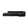 HAY - Mags Lounge Sofa Chaise Longue Right - black/fabric Divina 191/304x127.5x67cm