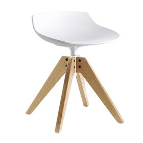 MDF Italia - Flow - Tabouret piètement en chêne 44cm