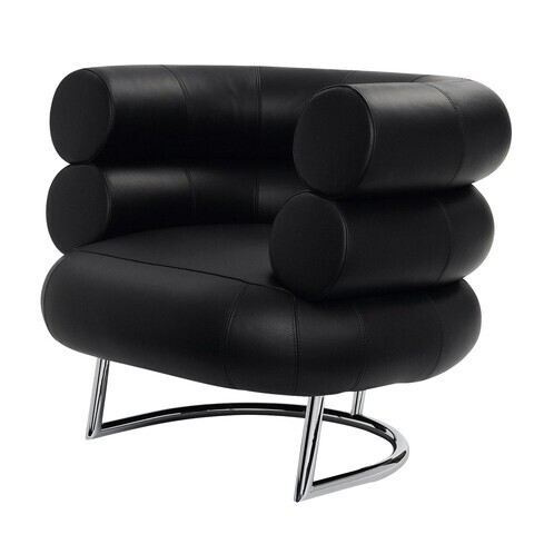 ClassiCon - Bibendum - Fauteuil piètement en chrome - noir/cuir Classic
