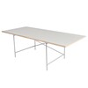 Richard Lampert - Eiermann 1 - Table avec châssis excentré - blanc/chants chêne/châssis métal ar/Set de règlage de la hauteur de 3,5/200x90cm