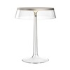 Flos - Bon Jour LED Table Lamp Chrome Matt - transparent/shade: plastics/H 41cm/ Ø 31,6cm/frame transparent/chrome matt