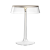 Flos - Bon Jour LED Tischleuchte chrom matt - transparent/Schirm: Kunststoff/H 41cm/ Ø 31,6cm/Gestell transparent/chrom matt