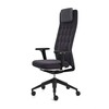 Vitra - ID Trim L Citterio-Bureaustoel met 3D armleuningen - nero zwart/onderstel basic dark/stof Plano/hoofdsteun leder dimgrey donkergrijs/met zachte wielen