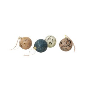 ferm LIVING - Marble Weihnachtskugel 4er Set M
