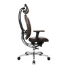 Wagner - AluMedic Limited S Office Chair - dark brown/cover leather/star base polished aluminium/with wheels for hard floors