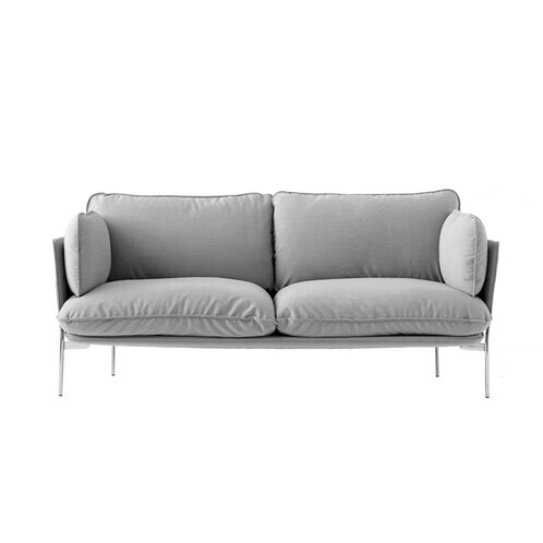 &tradition - Cloud LN2 2-Seater Sofa - light grey/fabric Steelcut trio 133/WxHxD 168x75x84cm/chrome legs