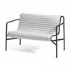 HAY Palissade gepolsterte Gartenbank aus Metall in Anthrazit, modernes Outdoor-Designermöbel, langlebig und stilvoll. - Palissade Steppkissen 107,5x104,5cm
