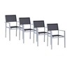 Jan Kurtz - Cubic Gartenarmlehnstuhl 4er Set - schwarz/BxHxT 57x85x45cm/Gestell aluminium silber pulverbeschichtet