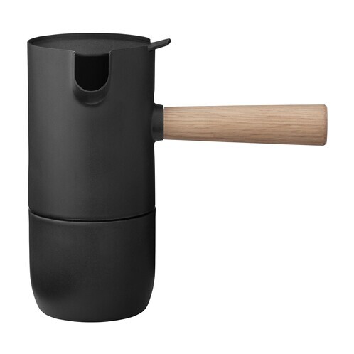 Stelton - Collar Espressozubereiter  - eiche/schwarz/Ø11cm x H:17cm/nicht für induktion geeignet