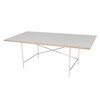 Richard Lampert - Eiermann 1 - Tafel excentriek - wit/eikenkant/onderstel chroom/incl. hoogteverstelling 3,5cm/180x90cm