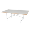 Richard Lampert - Eiermann 1 Table eccentric - white/oak edge/frame chrome/incl. height adjuster 3.5cm/180x90cm