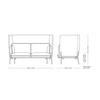 &tradition - Cloud High Back LN6 Sofa mit hohem Rücken - Strichzeichnung