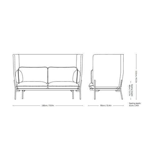 &tradition - Cloud High Back LN6 Sofa mit hohem Rücken - Strichzeichnung