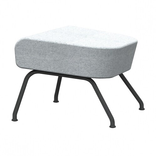 Softline - Havana - Repose-pieds /tabouret - clair gris/étoffe feutre 620/PxHxP 58x40x48cm/piètement noir