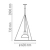 Flos - Frisbi - Suspension - dessin au trait