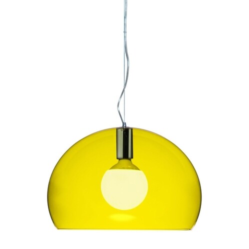 Kartell - Small FL/Y Pendelleuchte - gelb/transparent/Ø38cm