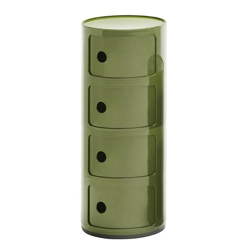 Kartell - Componibili 4 Container - grün/matt/H 77cm/ Ø 32cm/Neue Farbe!