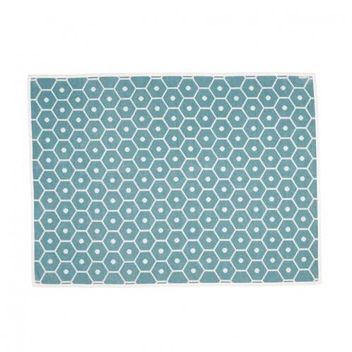 pappelina - Honey Blanket - turquoise/vanilla/180x140cm